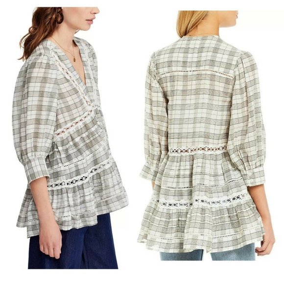 Free People Tunic Boho Top XS Crochet Top NWT - Picture 3 of 14